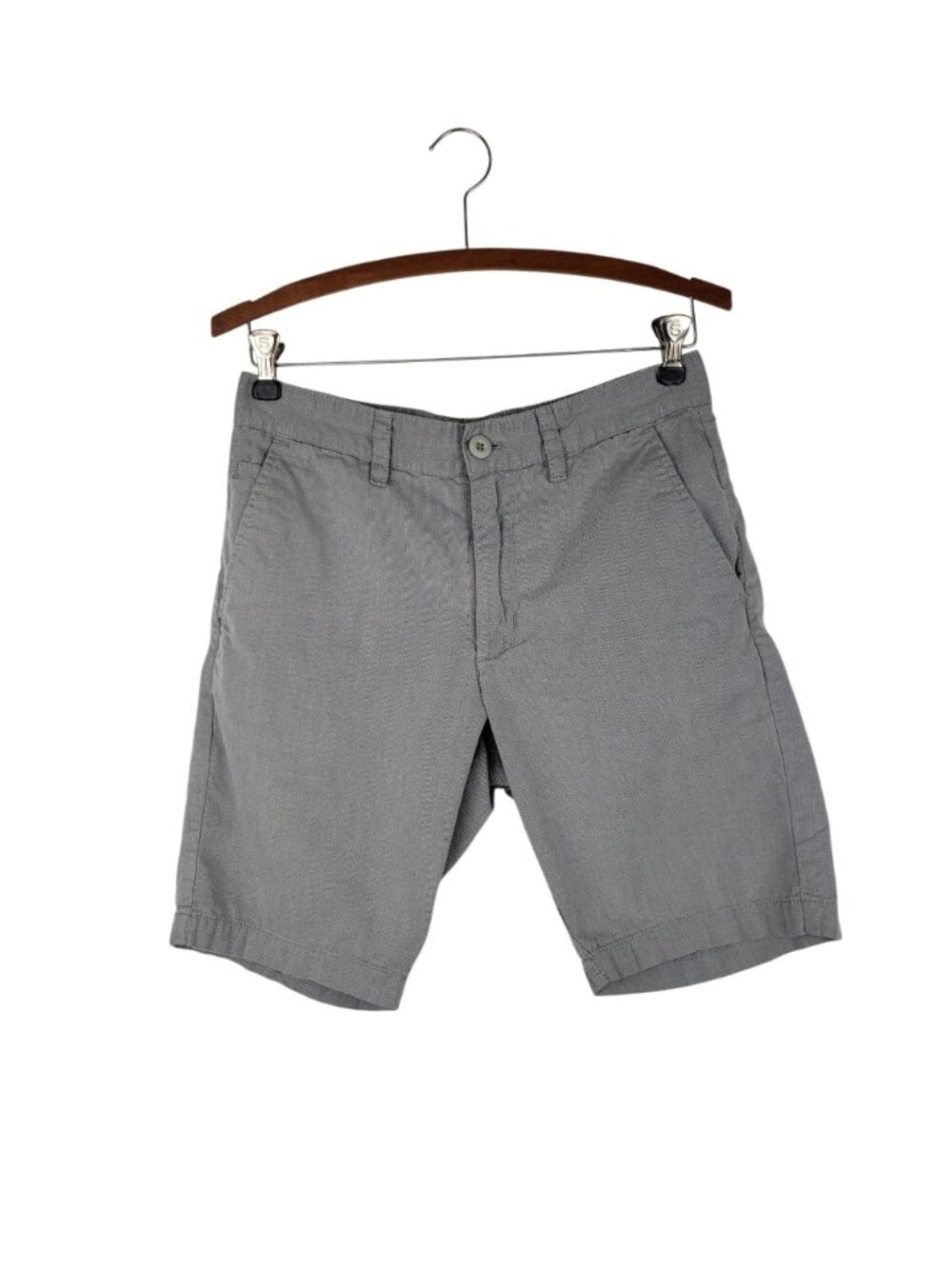 RVCA Fracture Shorts Gray Cotton Mens 28 Flap Pocket